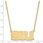 Sterling Silver Gold-plated LogoArt Southern Illinois University S-I-U Large Pendant 18 inch Necklace
