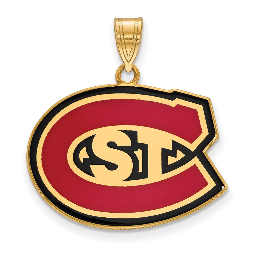 Sterling Silver Gold-plated LogoArt St. Cloud State University Large Enameled Pendant