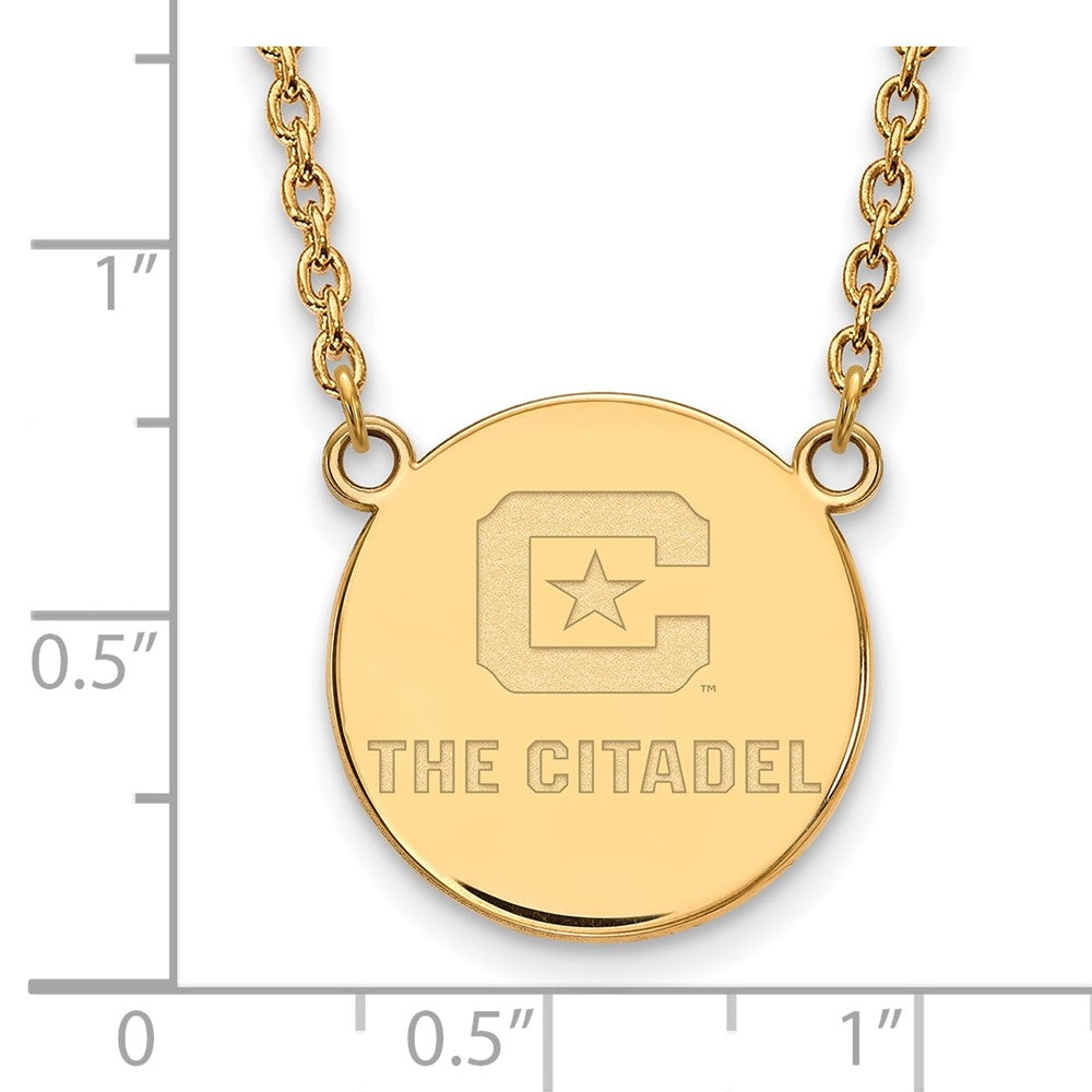 Sterling Silver w/GP LogoArt The Citadel Large Pendant w/Necklace