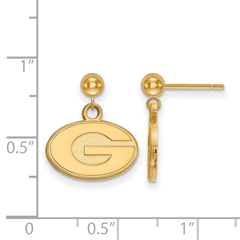 14k Gold LogoArt University of Georgia Letter G Dangle Ball Post Earrings