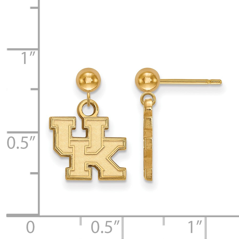 14k Gold LogoArt University of Kentucky U-K Dangle Ball Post Earrings