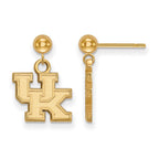 14k Gold LogoArt University of Kentucky U-K Dangle Ball Post Earrings