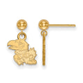 14k Gold LogoArt University of Kansas Jayhawk Dangle Ball Post Earrings
