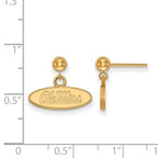 14k Gold LogoArt University of Mississippi Ole Miss Oval Dangle Ball Post Earrings