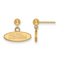 14k Gold LogoArt University of Mississippi Ole Miss Oval Dangle Ball Post Earrings