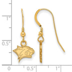 Sterling Silver Gold-plated LogoArt University of New Hampshire Wildcat Extra Small Dangle Wire Earrings