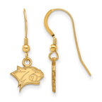 Sterling Silver Gold-plated LogoArt University of New Hampshire Wildcat Extra Small Dangle Wire Earrings