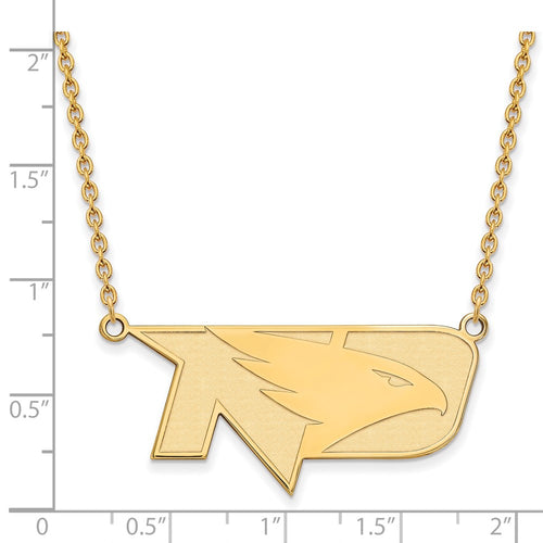 10k Gold LogoArt University of North Dakota Large Pendant 18 inch Necklace