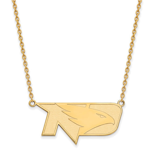 10k Gold LogoArt University of North Dakota Large Pendant 18 inch Necklace
