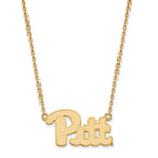 Sterling Silver Gold-plated LogoArt University of Pittsburgh Large Pendant 18 inch Necklace