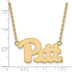 Sterling Silver Gold-plated LogoArt University of Pittsburgh Large Pendant 18 inch Necklace