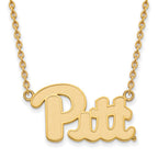 Sterling Silver Gold-plated LogoArt University of Pittsburgh Large Pendant 18 inch Necklace
