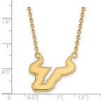 14k Gold LogoArt University of South Florida Bull Large Pendant 18 inch Necklace