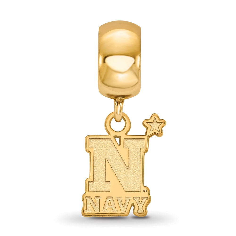 Sterling Silver Gold-plated LogoArt US Naval Academy Small Dangle Bead Charm