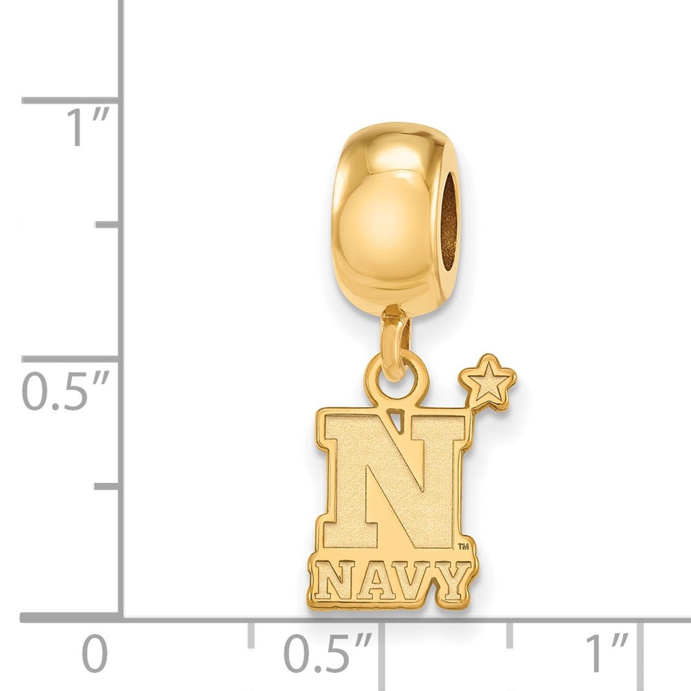Sterling Silver Gold-plated LogoArt US Naval Academy Small Dangle Bead Charm