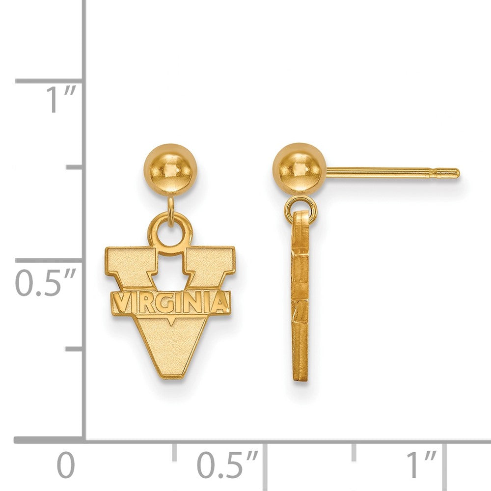 14k Gold LogoArt University of Virginia Dangle Ball Post Earrings