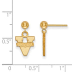 Sterling Silver Gold-plated LogoArt University of Virginia Dangle Ball Post Earrings