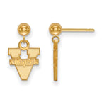 14k Gold LogoArt University of Virginia Dangle Ball Post Earrings