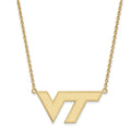14k Gold LogoArt Virginia Tech V-T Large Pendant 18 inch Necklace