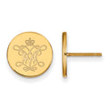 Sterling Silver Gold-plated LogoArt College of William and Mary Extra Small Disc Earrings