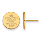 Sterling Silver Gold-plated LogoArt College of William and Mary Extra Small Disc Earrings