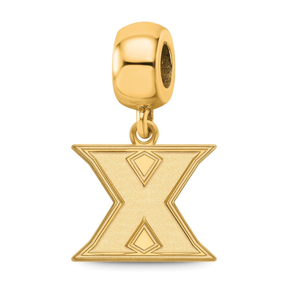 Sterling Silver Gold-plated LogoArt Xavier University Letter X Small Dangle Bead Charm