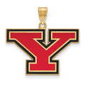 Sterling Silver Gold-plated LogoArt Youngstown State University Letter Y Large Enameled Pendant