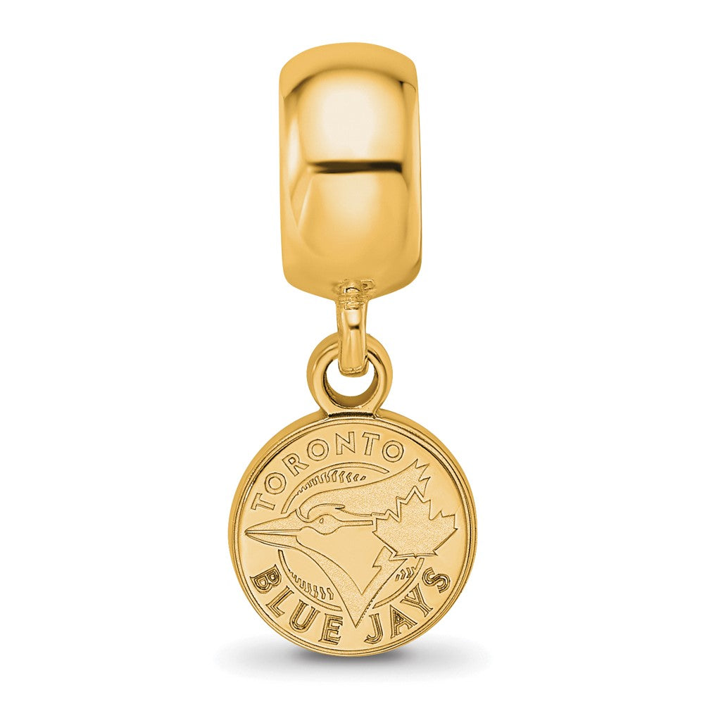 Sterling Silver Gold Plated Major League Baseball LogoArt Toronto Blue Jays Dangle Bead