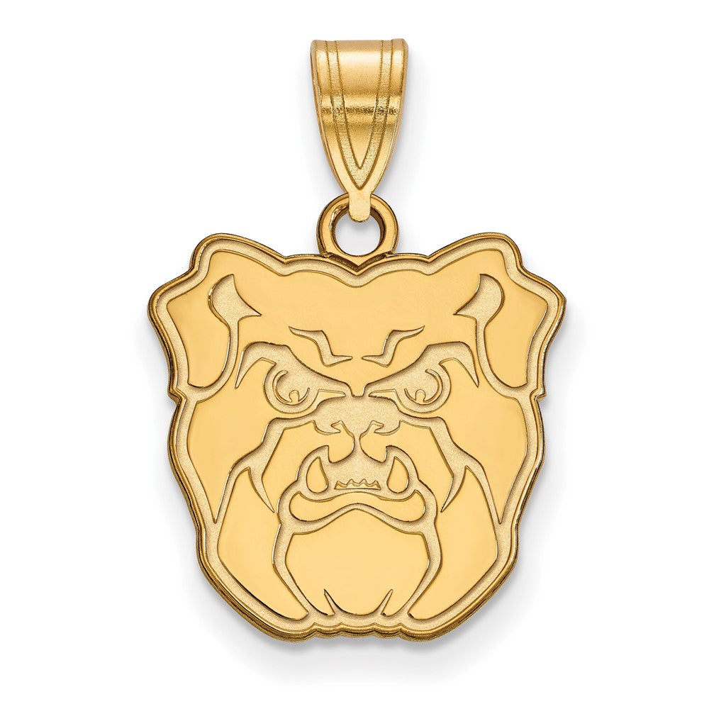 Sterling Silver Gold-plated LogoArt Butler University Bulldog Medium Pendant