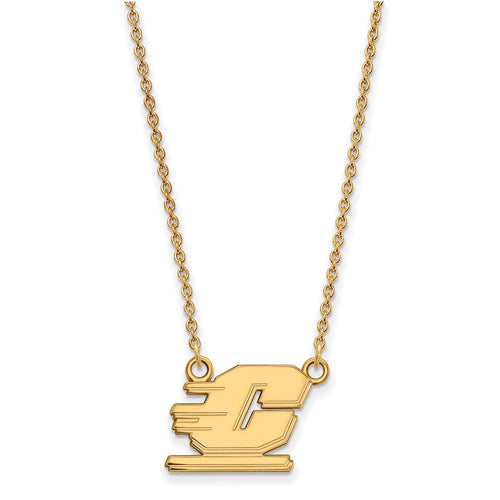 10k Gold LogoArt Central Michigan University Letter C Small Pendant 18 inch Necklace