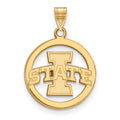 Sterling Silver Gold-plated LogoArt Iowa State University Medium Circle Pendant