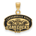 Sterling Silver Gold-plated LogoArt Jacksonville State University Small Enameled Pendant
