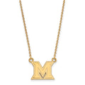 10k Gold LogoArt Miami University Ohio Letter M Small Pendant 18 inch Necklace