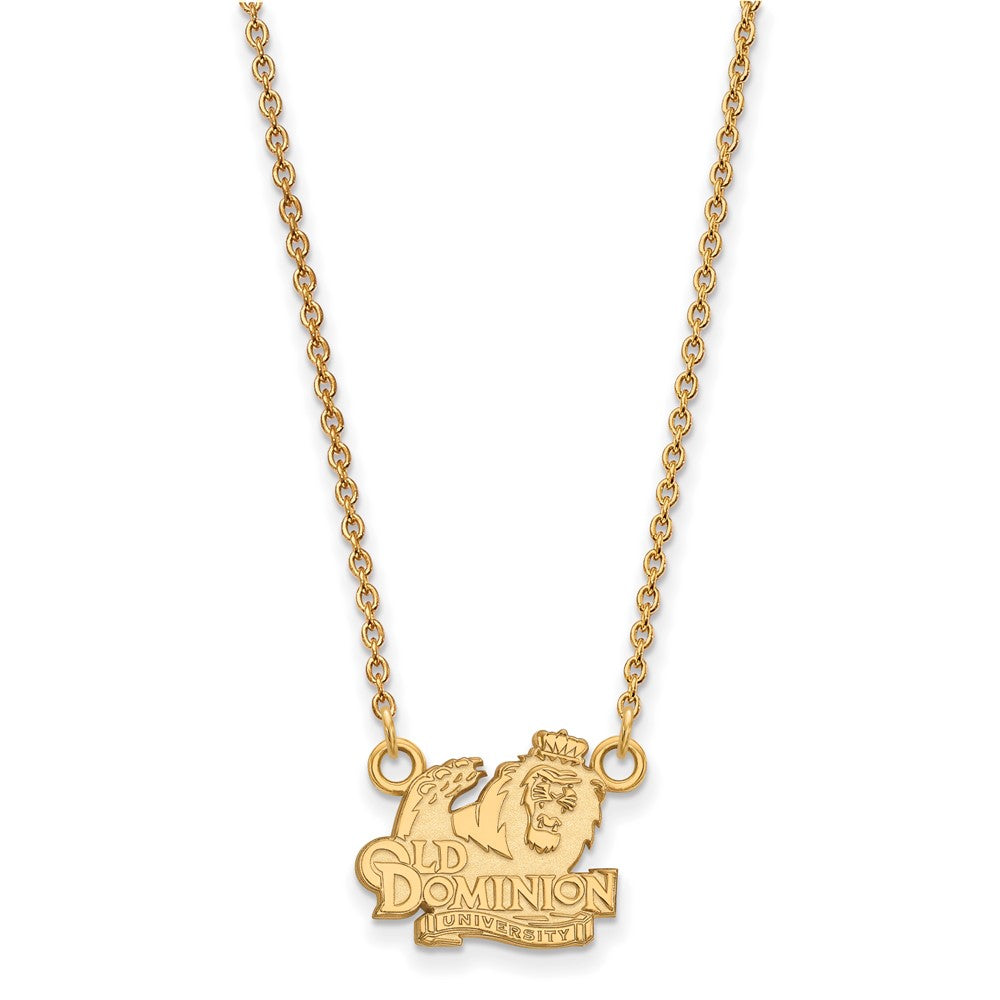 10k Gold LogoArt Old Dominion University Small Pendant 18 inch Necklace