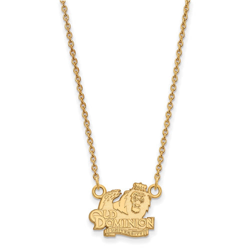 10k Gold LogoArt Old Dominion University Small Pendant 18 inch Necklace