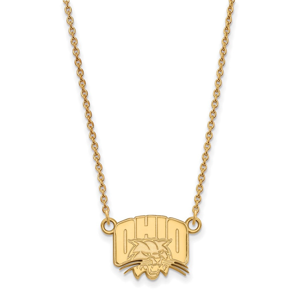 14k Gold LogoArt Ohio University Small Pendant 18 inch Necklace