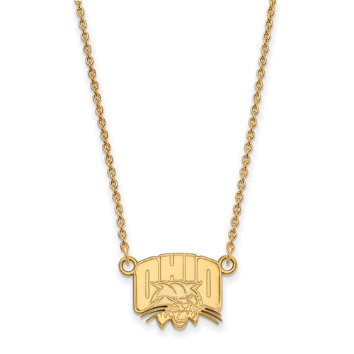 10k Gold LogoArt Ohio University Small Pendant 18 inch Necklace
