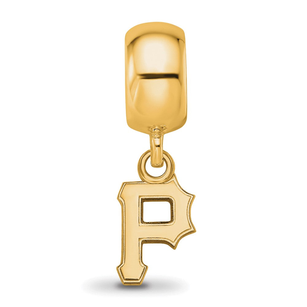 Sterling Silver Gold Plated Major League Baseball LogoArt Pittsburgh Pirates Dangle Bead