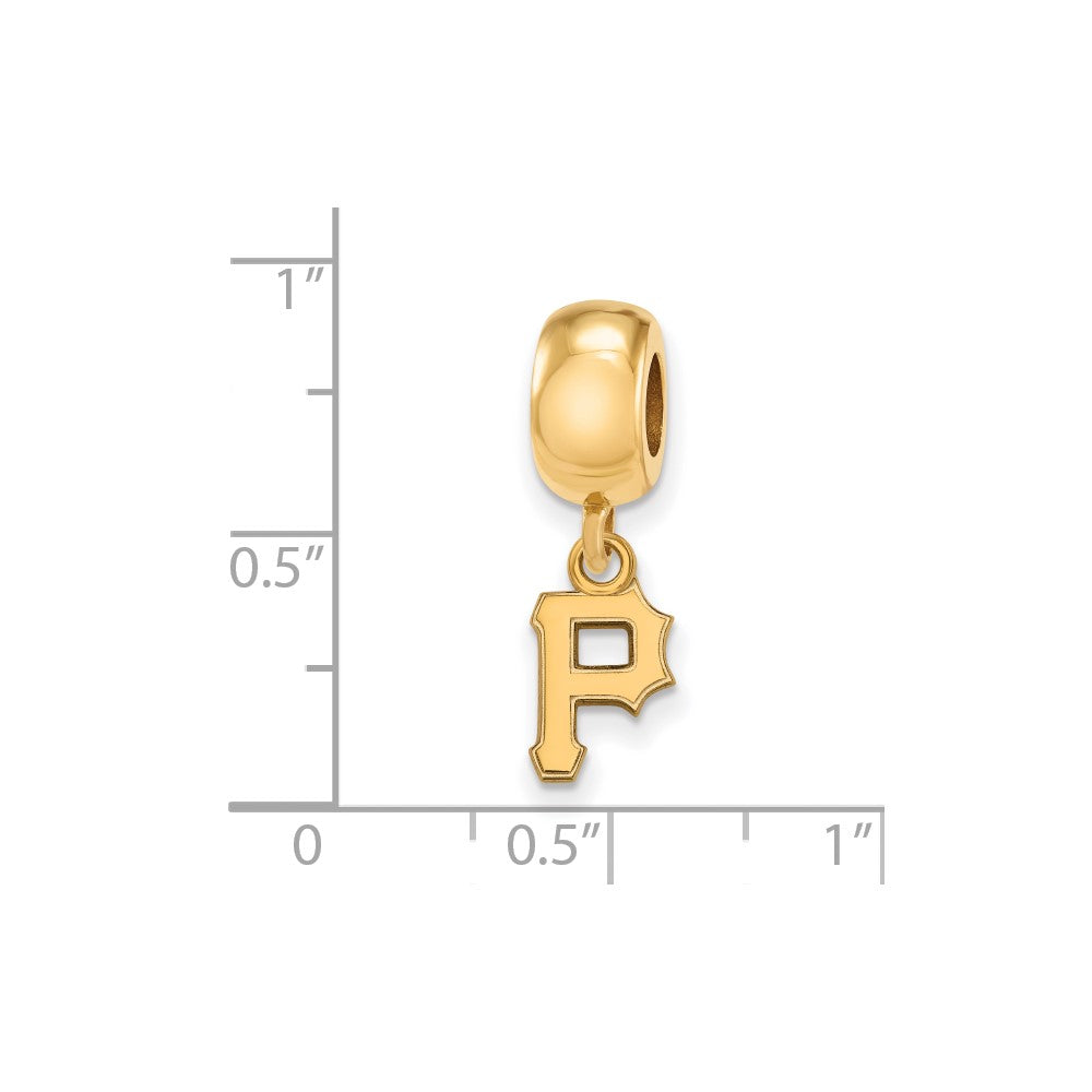 Sterling Silver Gold Plated Major League Baseball LogoArt Pittsburgh Pirates Dangle Bead