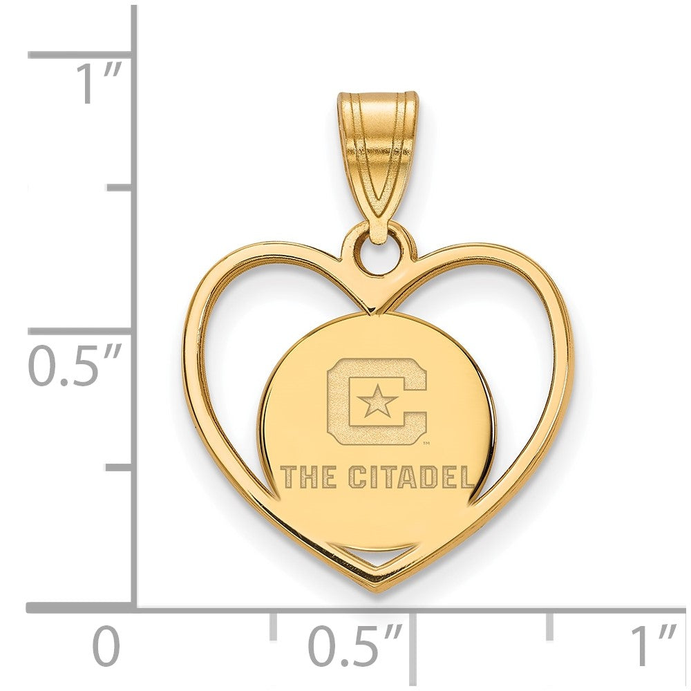 Sterling Silver w/GP LogoArt The Citadel Pendant in Heart