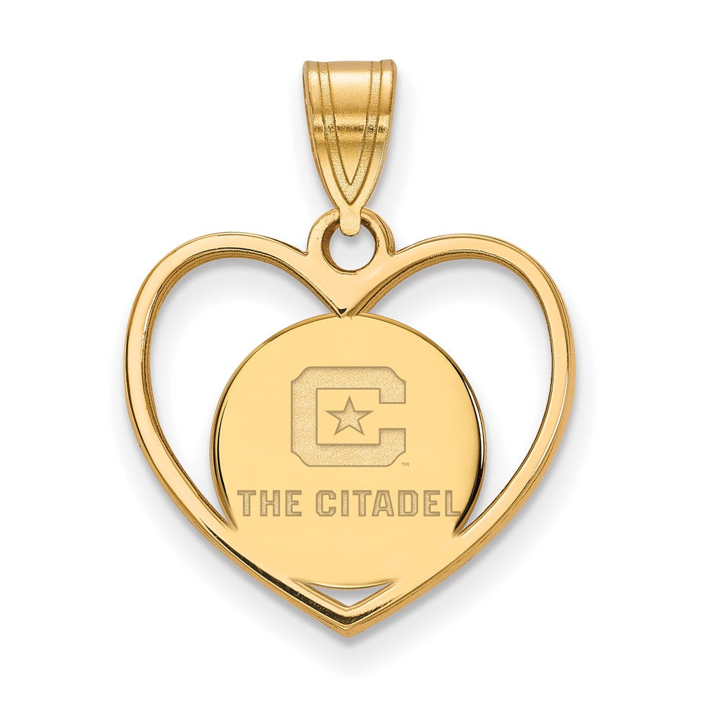 Sterling Silver w/GP LogoArt The Citadel Pendant in Heart
