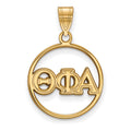 Sterling Silver Gold-plated LogoArt Theta Phi Alpha Sorority Greek Letters Medium Circle Pendant