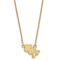 Sterling Silver Gold-plated LogoArt University of Central Florida U-C-F Small Pendant 18 inch Necklace