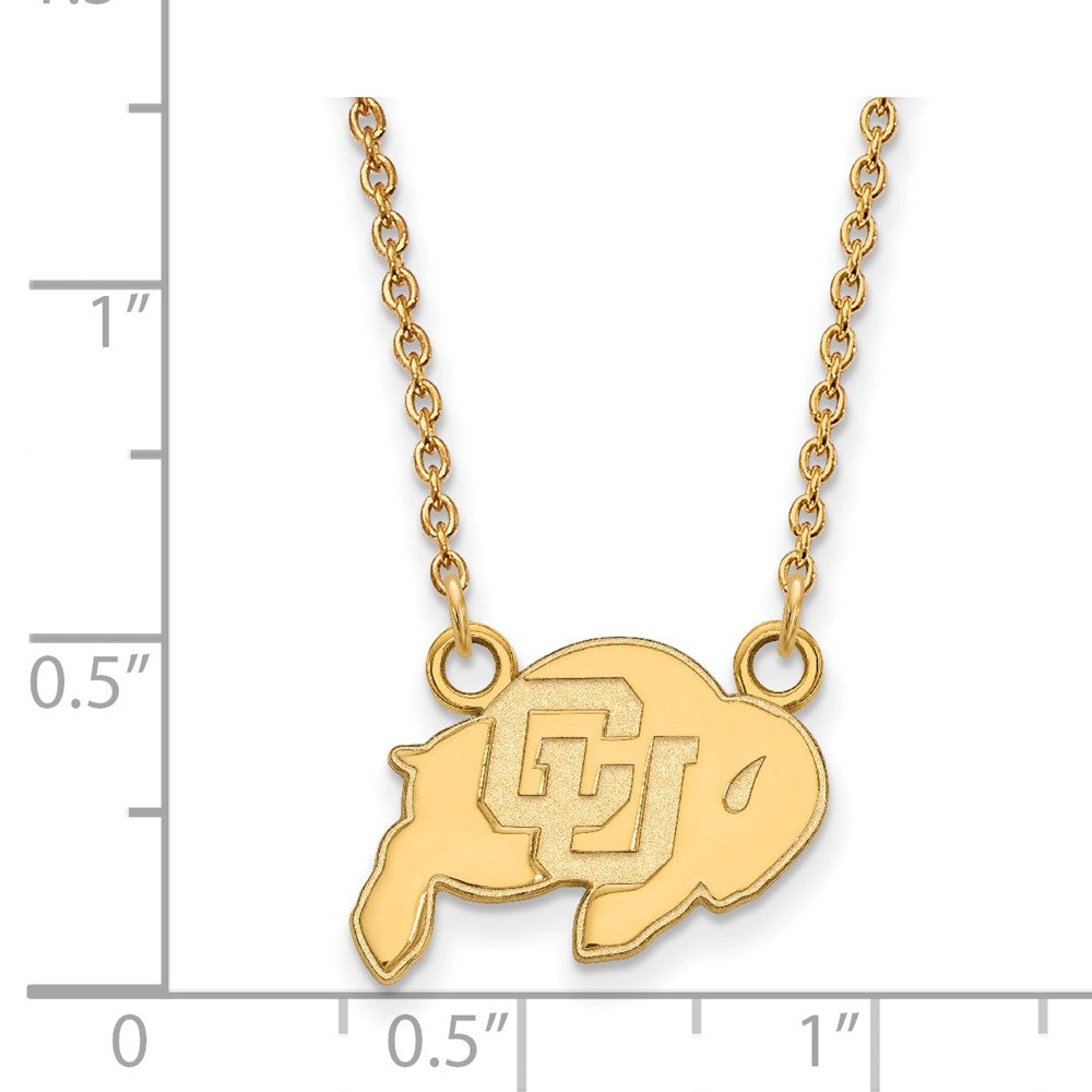 10k Gold LogoArt University of Colorado Buffalo Small Pendant 18 inch Necklace