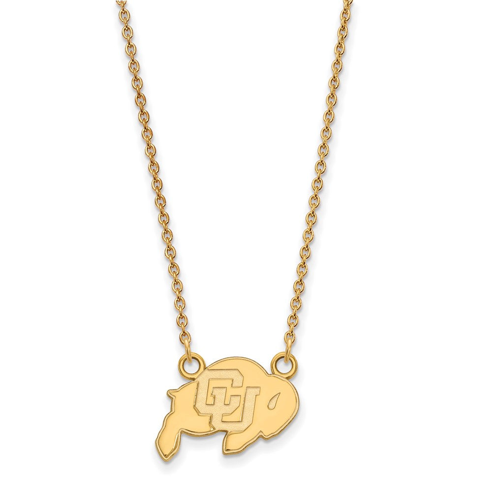 10k Gold LogoArt University of Colorado Buffalo Small Pendant 18 inch Necklace