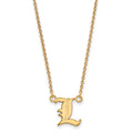 10k Gold LogoArt University of Louisville Letter L Small Pendant 18 inch Necklace
