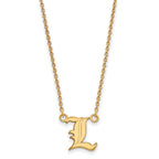 10k Gold LogoArt University of Louisville Letter L Small Pendant 18 inch Necklace