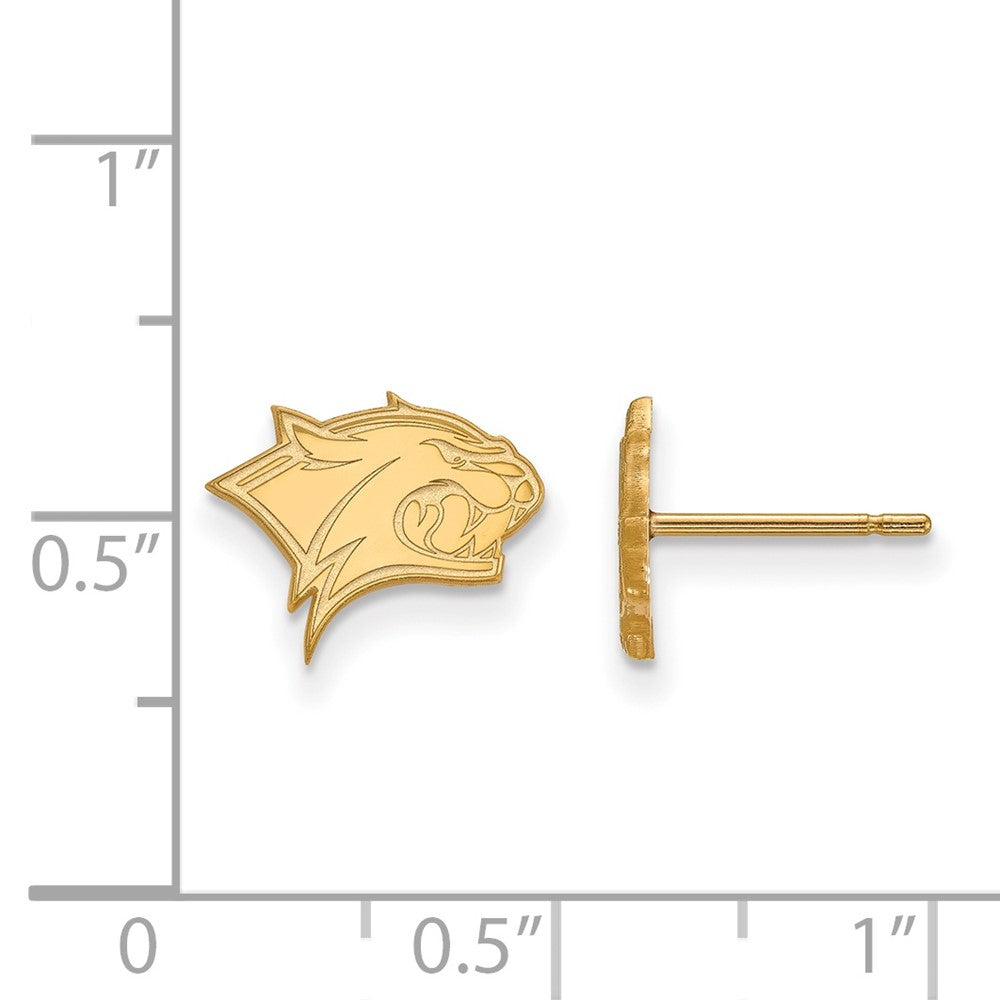 Sterling Silver Gold-plated LogoArt University of New Hampshire Wildcat Extra Small Post Earrings