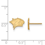 Sterling Silver Gold-plated LogoArt University of New Hampshire Wildcat Extra Small Post Earrings