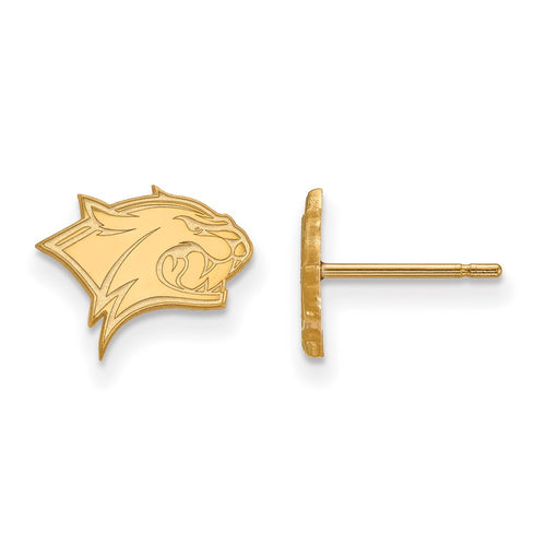 10k Gold LogoArt University of New Hampshire Wildcat Extra Small Post Earrings
